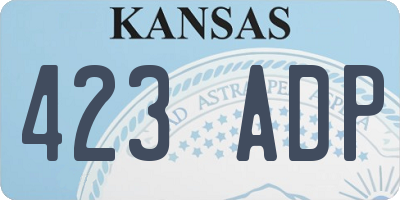 KS license plate 423ADP