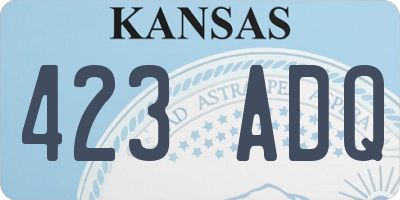 KS license plate 423ADQ