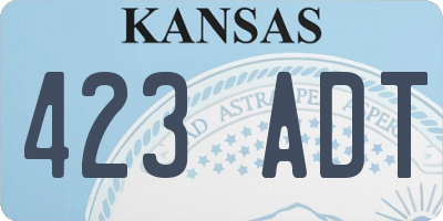 KS license plate 423ADT