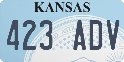 KS license plate 423ADV