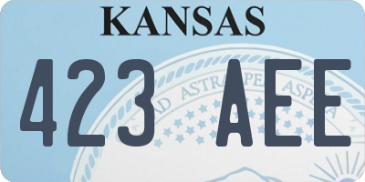KS license plate 423AEE