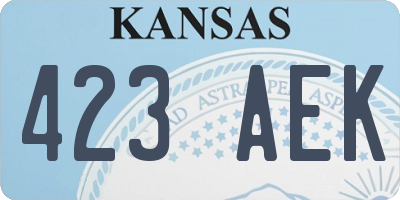 KS license plate 423AEK