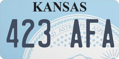 KS license plate 423AFA