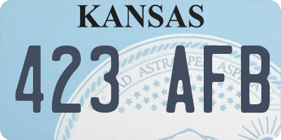 KS license plate 423AFB