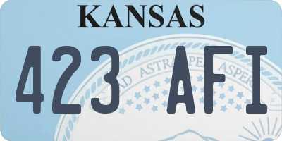 KS license plate 423AFI