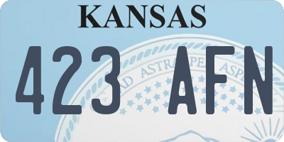 KS license plate 423AFN