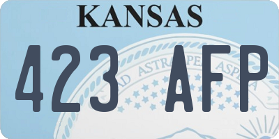 KS license plate 423AFP