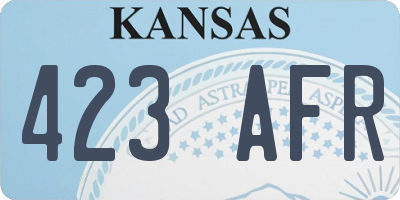 KS license plate 423AFR