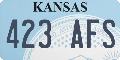KS license plate 423AFS