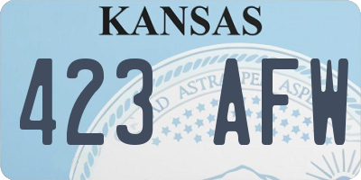 KS license plate 423AFW