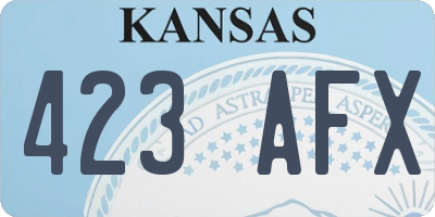 KS license plate 423AFX