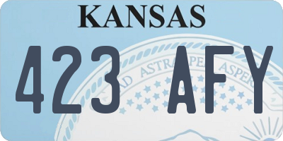 KS license plate 423AFY