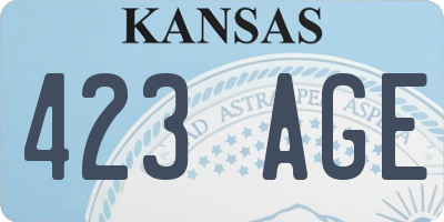 KS license plate 423AGE