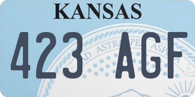 KS license plate 423AGF
