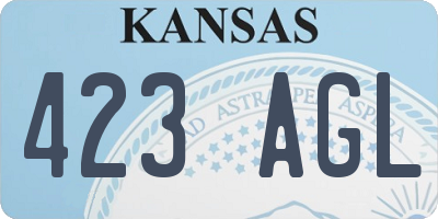 KS license plate 423AGL