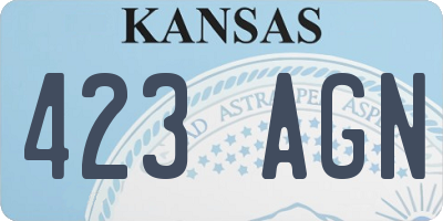 KS license plate 423AGN