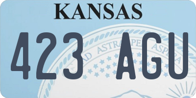 KS license plate 423AGU