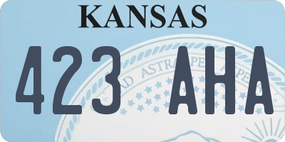 KS license plate 423AHA