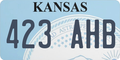 KS license plate 423AHB