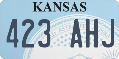 KS license plate 423AHJ