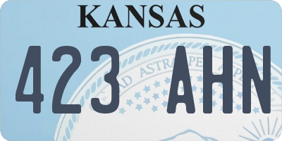 KS license plate 423AHN