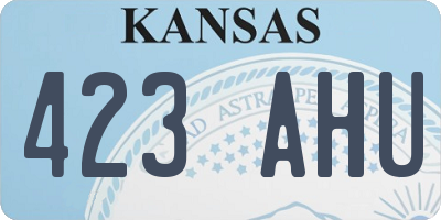 KS license plate 423AHU