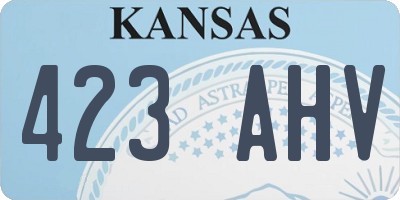 KS license plate 423AHV