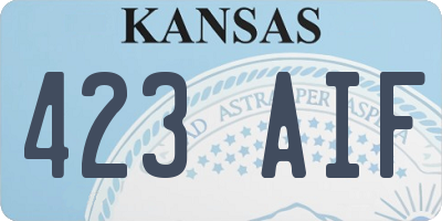 KS license plate 423AIF