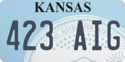 KS license plate 423AIG