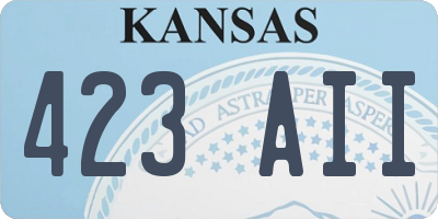 KS license plate 423AII
