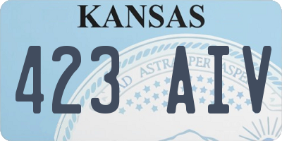 KS license plate 423AIV
