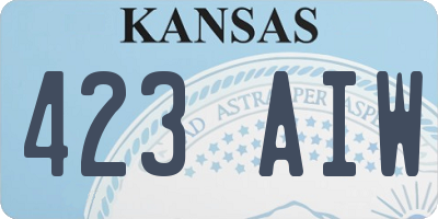 KS license plate 423AIW