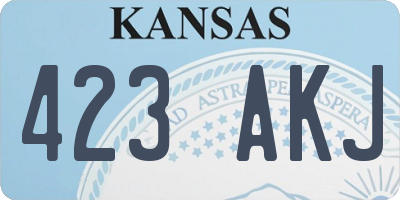 KS license plate 423AKJ