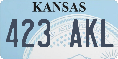 KS license plate 423AKL