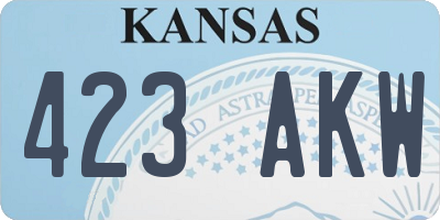 KS license plate 423AKW