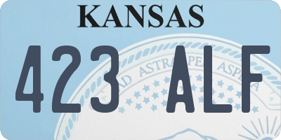 KS license plate 423ALF