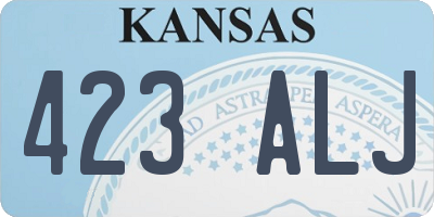 KS license plate 423ALJ
