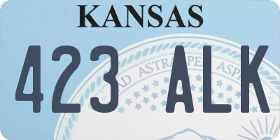 KS license plate 423ALK