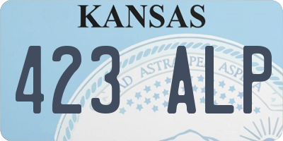 KS license plate 423ALP