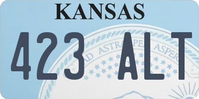 KS license plate 423ALT
