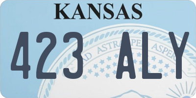 KS license plate 423ALY