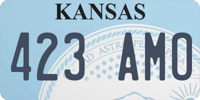 KS license plate 423AMO