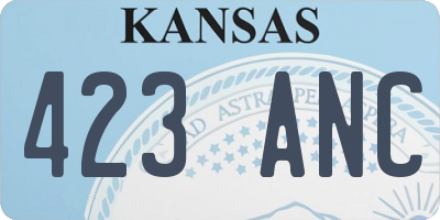 KS license plate 423ANC
