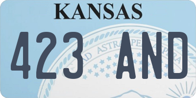 KS license plate 423AND
