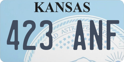 KS license plate 423ANF