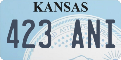 KS license plate 423ANI