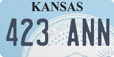 KS license plate 423ANN