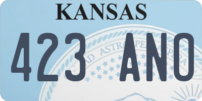 KS license plate 423ANO