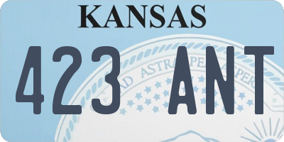 KS license plate 423ANT