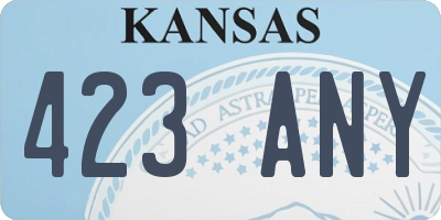 KS license plate 423ANY